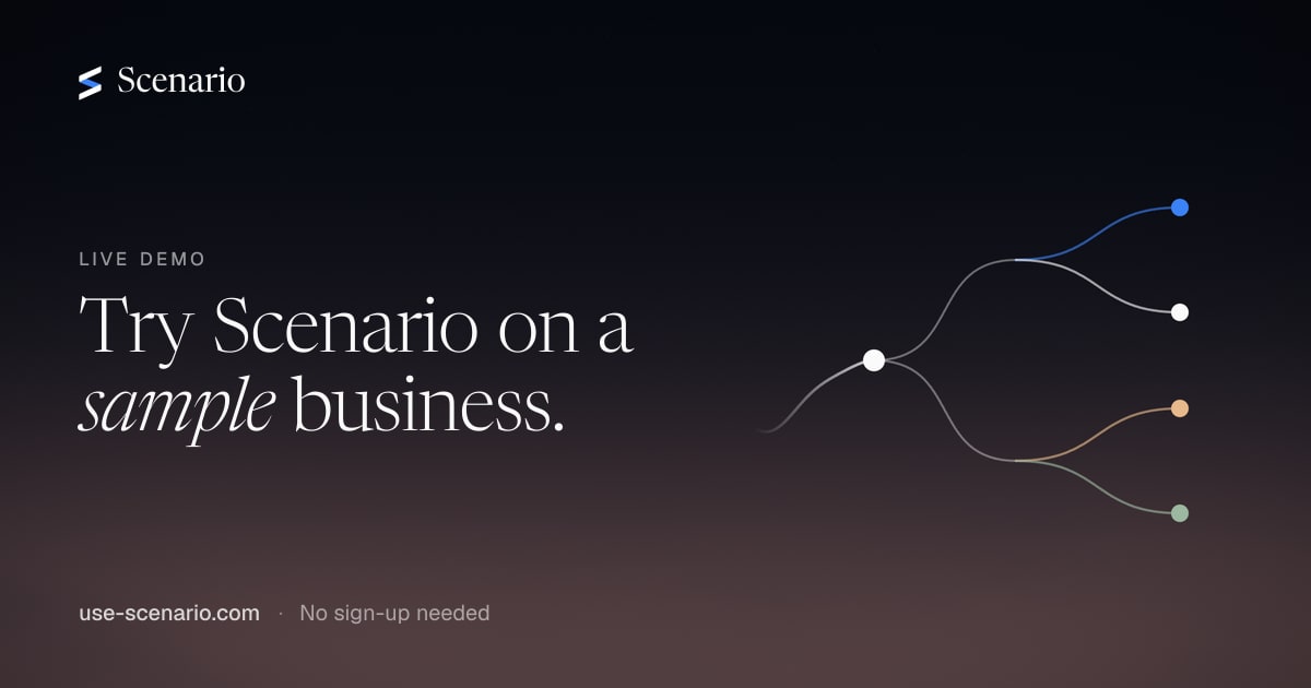 I built Scenario to test price rises and hiring decisions against real business data